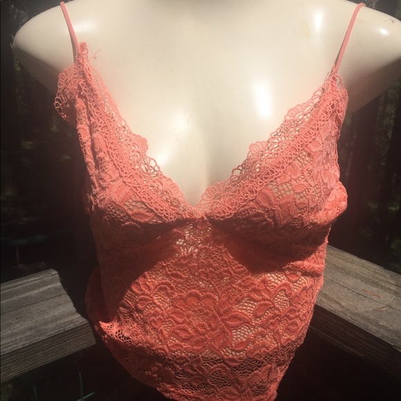 Love Tree peachy  scalloped lace long line braette / camisole - Picture 6 of 7